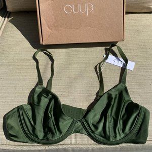 CUUP The Plunge Satin Bra - Vine Shine